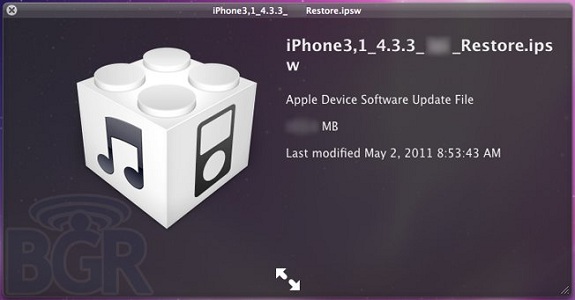 Apple iOS 4.3.3 firmware leaked