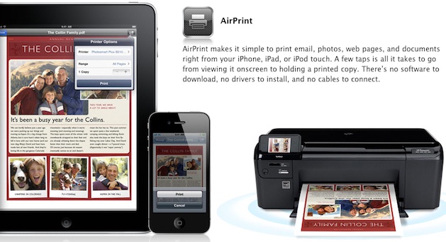 HP ePrint AirPrint printers