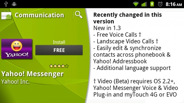 yahoo messenger android